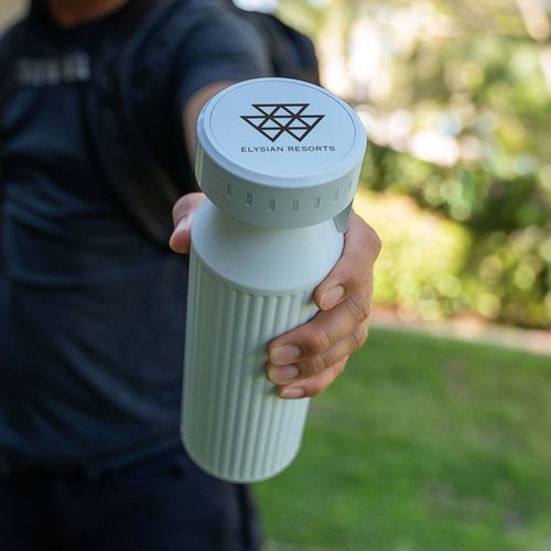 Gourde Timeos rInox 690ml. Double paroi, étanche. Rappel LED