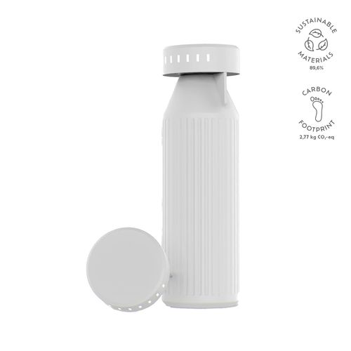 white Botella Timeos; rInox,690 ml. Doble, hermética. Recordatorio LED