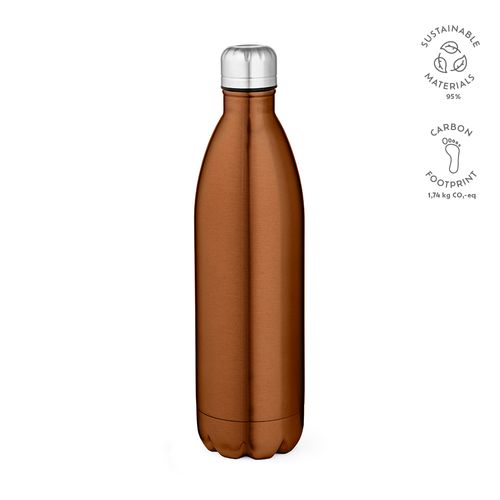 cobre Botella Mississippi 1100P; rInox,1100 ml. Doble pared. Brillante