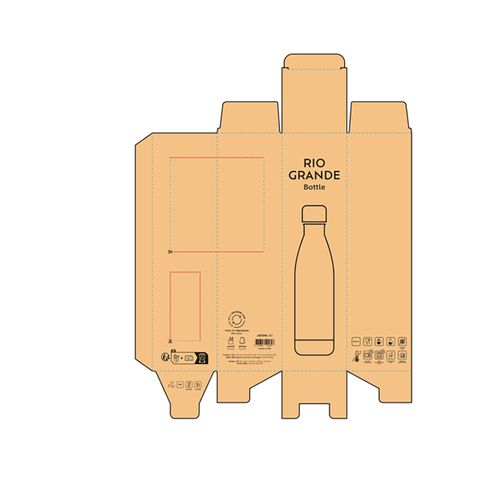 plateado Botella Rio Grande; rInox, bambú, 530 ml. Doble pared y hermética
