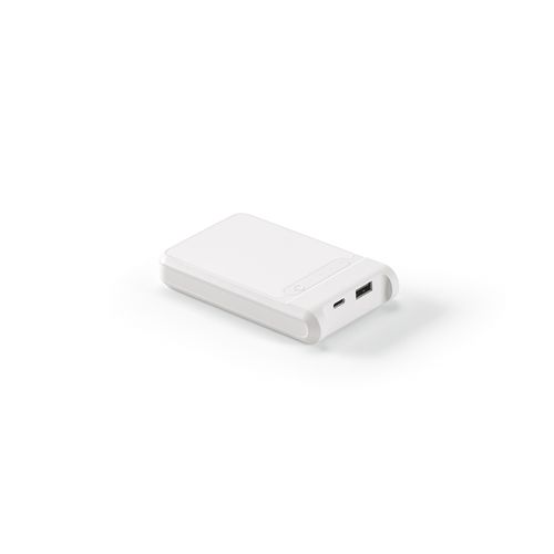 white Batería externa AmpX; rABS , 6000 mAh y 18 W. Carga PC 2/ 3 veces