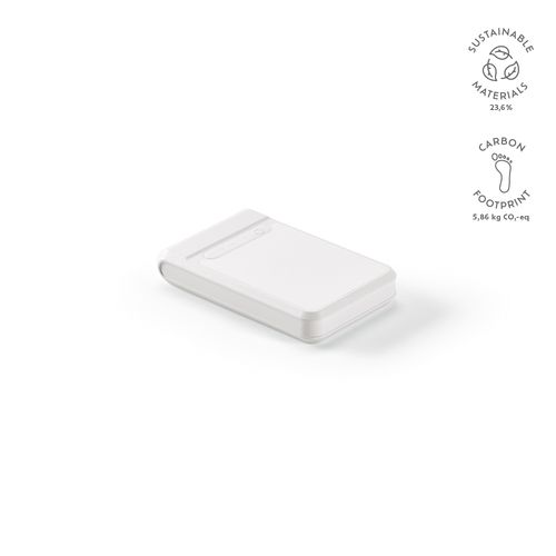 white Batería externa AmpX; rABS , 6000 mAh y 18 W. Carga PC 2/ 3 veces