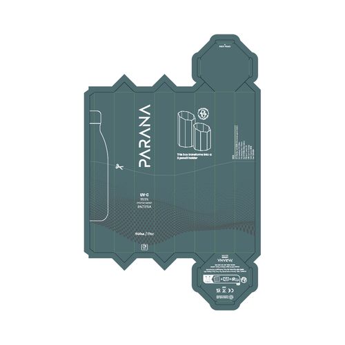 white Botella Parana; de rInox, 550 ml. Doble pared. Esterilizador UV