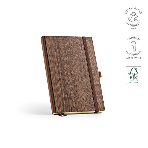 Carnet Steinbeck couverture en bois, 196p 70g/m²