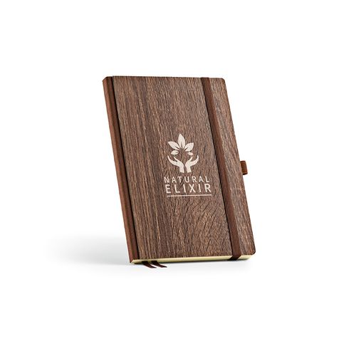 Carnet Steinbeck couverture en bois, 196p 70g/m²