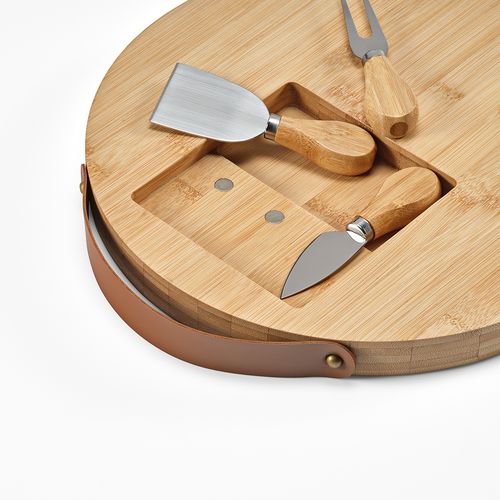 Planche à découper Duchamp en bambou avec ustensiles à fromage