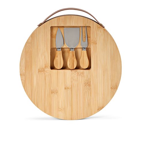 Planche à découper Duchamp en bambou avec ustensiles à fromage