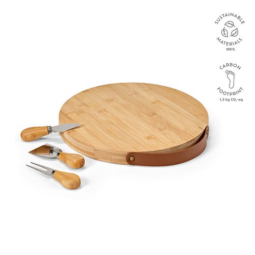 Planche à découper Duchamp en bambou avec ustensiles à fromage
