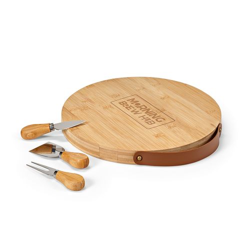 Planche à découper Duchamp en bambou avec ustensiles à fromage