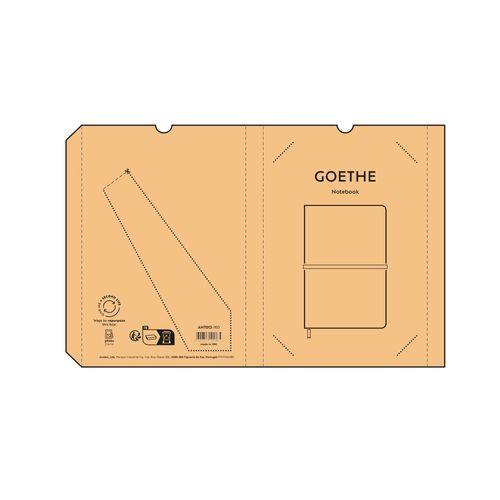 Carnet Goethe couverture en liège, 196p recyclées 70g/m²