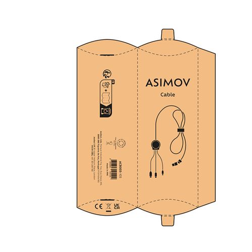 black Cable Asimov 5 en 1 de bambú y rPET. Logotipo retroiluminado.