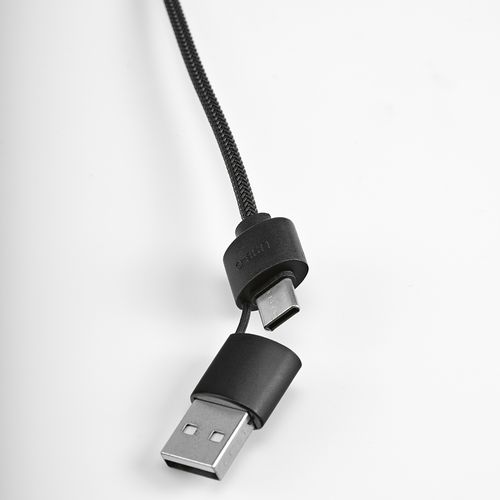 black Cable Asimov 5 en 1 de bambú y rPET. Logotipo retroiluminado.