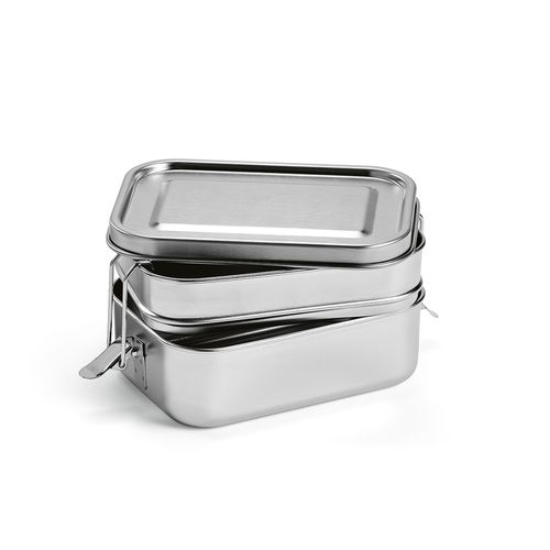 Boîte repas Picasso rInox 1240 ml, 2 niveaux,fermeture latérale
