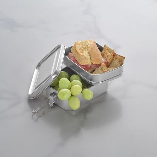 Boîte repas Picasso rInox 1240 ml, 2 niveaux,fermeture latérale