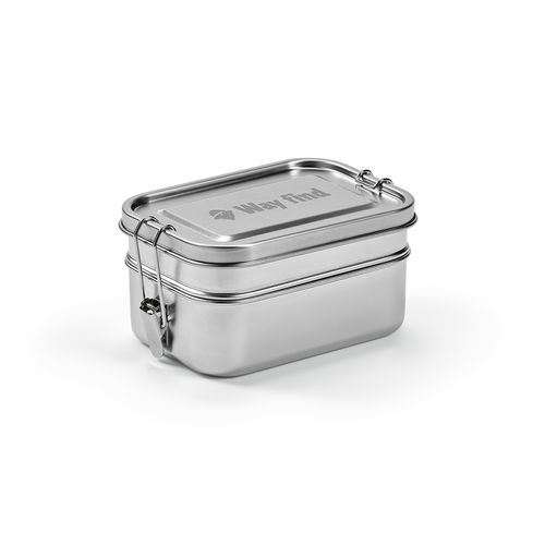 Boîte repas Picasso rInox 1240 ml, 2 niveaux,fermeture latérale