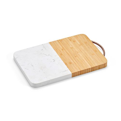 natural Tabla Degas de Mármol y Bambú. Con asa metálica para colgar
