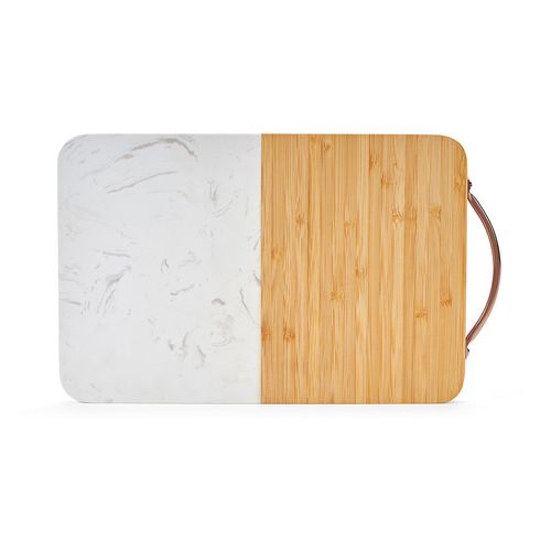 natural Tabla Degas de Mármol y Bambú. Con asa metálica para colgar
