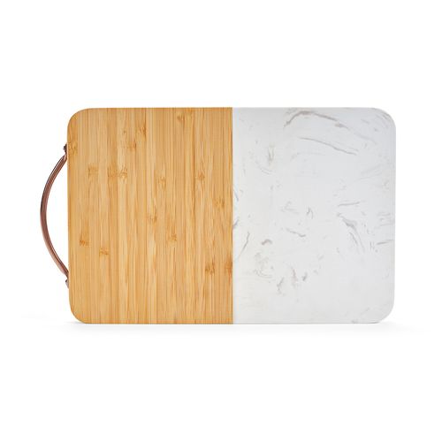 natural Tabla Degas de Mármol y Bambú. Con asa metálica para colgar