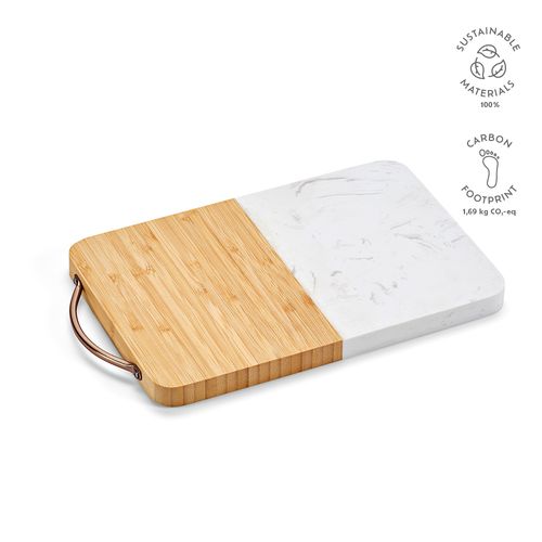 natural Tabla Degas de Mármol y Bambú. Con asa metálica para colgar
