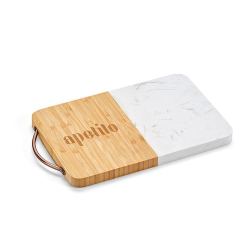 natural Tabla Degas de Mármol y Bambú. Con asa metálica para colgar