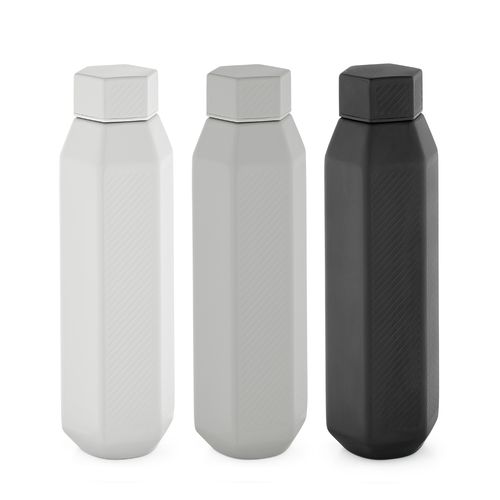 Botella Hexagul; rInox, 530 ml. Doble pared  hexagonal, hermética