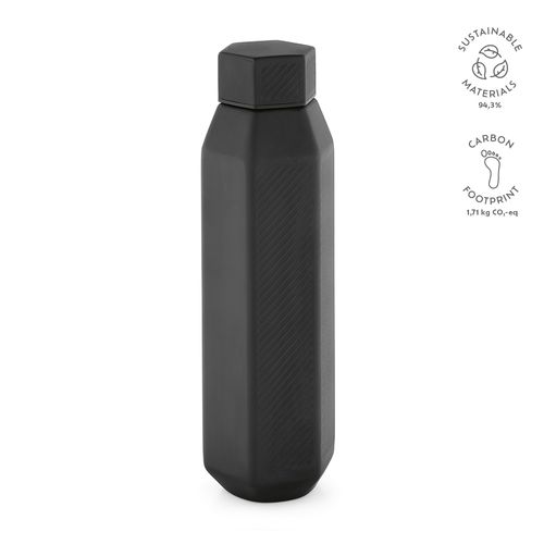 Botella Hexagul; rInox, 530 ml. Doble pared  hexagonal, hermética