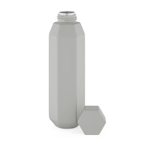 Botella Hexagul; rInox, 530 ml. Doble pared  hexagonal, hermética