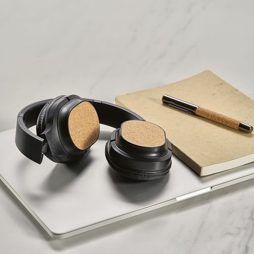 Casque sans fil Faraday en rABS & liège, 400mAh, autonomie 8h.