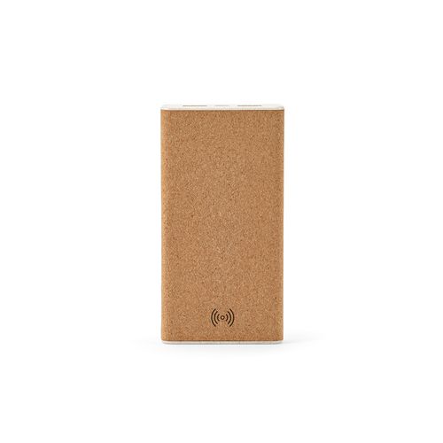 natural Batería externa Archimedes; corcho, paja de trigo, 10000 mAh,15 W
