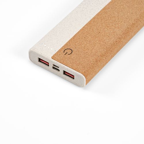 BATERÍA EXTERNA ARCHIMEDES; CORCHO, PAJA DE TRIGO, 10000 MAH,15 W