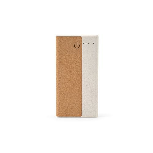 natural Batería externa Archimedes; corcho, paja de trigo, 10000 mAh,15 W