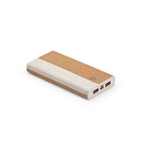 BATERÍA EXTERNA ARCHIMEDES; CORCHO, PAJA DE TRIGO, 10000 MAH,15 W