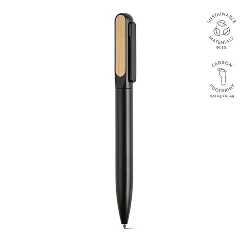 Stylo Plato en aluminium recyclé, encre bleue 1 km Dokumental®