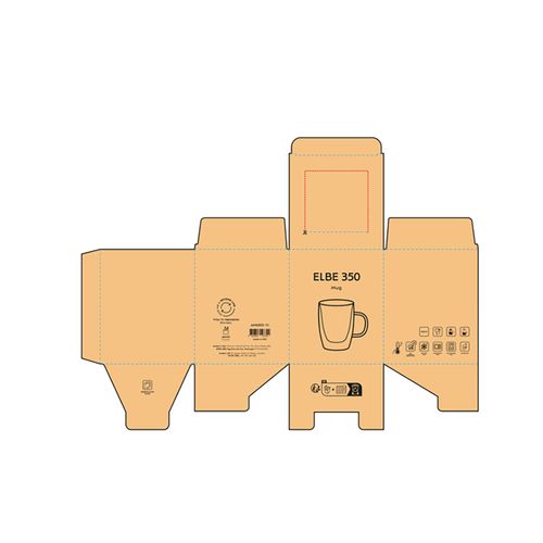 Taza Elbe 350 de vidrio de borosilicato. 300 ml