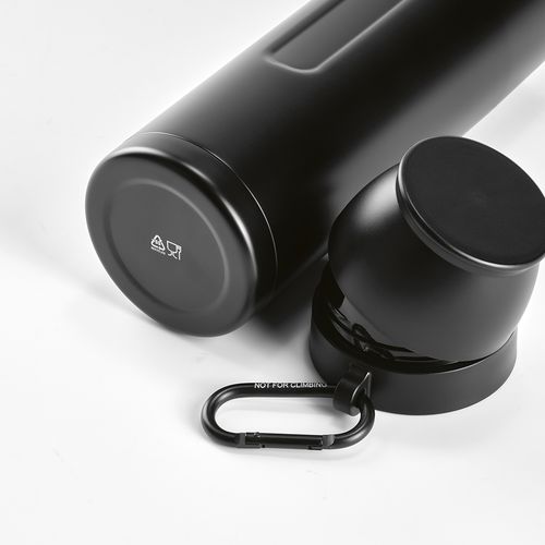 Termo Flinders;  de rInox,  1080 ml. Incluye 2 tazas y mosquetón