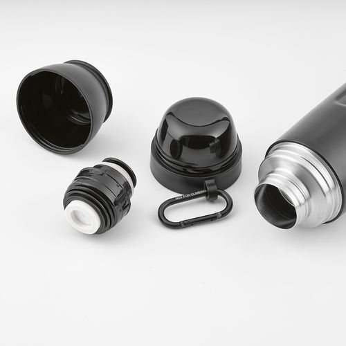 Termo Flinders;  de rInox,  1080 ml. Incluye 2 tazas y mosquetón