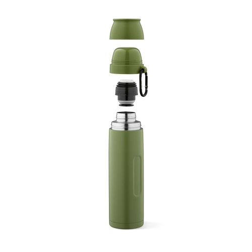 Termo Flinders;  de rInox,  1080 ml. Incluye 2 tazas y mosquetón