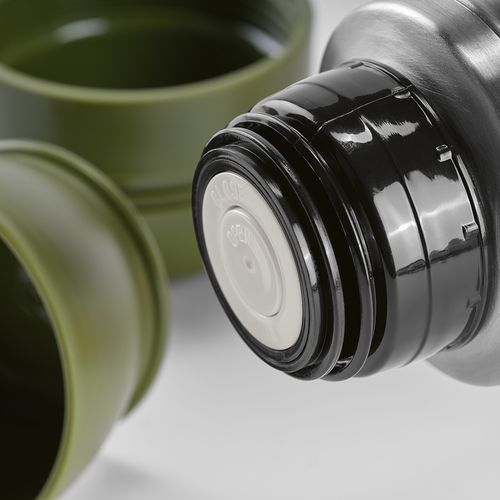 Termo Flinders;  de rInox,  1080 ml. Incluye 2 tazas y mosquetón