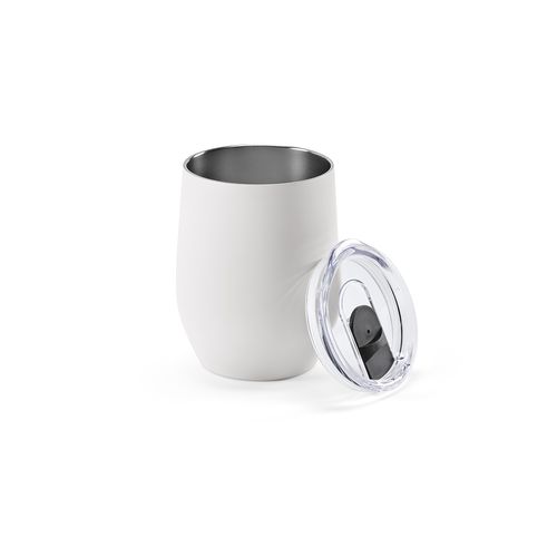 Vaso de viaje Tigris; rInox de 320 ml. Doble pared con tapa
