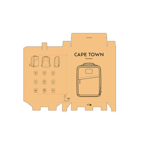 Mochila Cape Town; 27L,  algodón reciclado 230gsm. Portátil 17