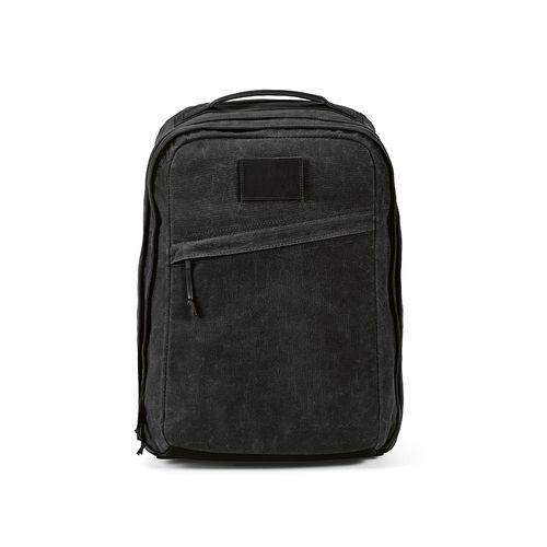 black Mochila Cape Town; 27L, algodón reciclado 230gsm. Portátil 17