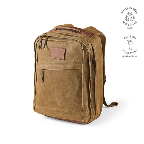 camel Mochila Cape Town; 27L, algodón reciclado 230gsm. Portátil 17