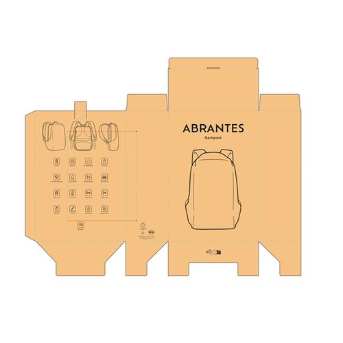 Sac à dos Abrantes 20L rPET. Fermeture TSA et tissu anti-coupures.