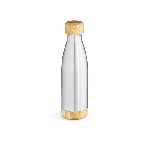 plateado Botella Congo; rInox y bambú, de 780 ml. Doble pared y hermética