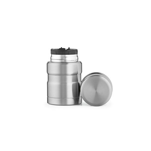 plateado Termo Dali 500; rInox, 570 ml. Doble pared. Con cuchara plegable