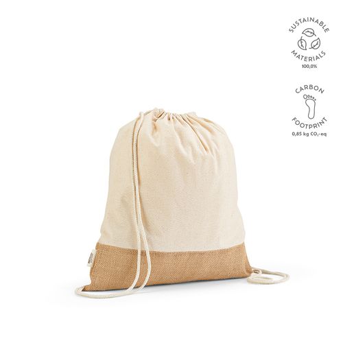 Sac à cordon Denali rCOTON 180 g/m² et jute 275 g/m² - 2