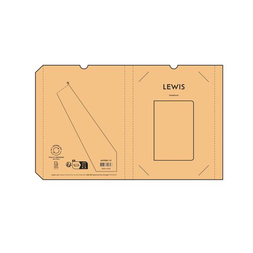 Carnet Lewis couverture en feuille de maïs,196p recyclées 80g/m²