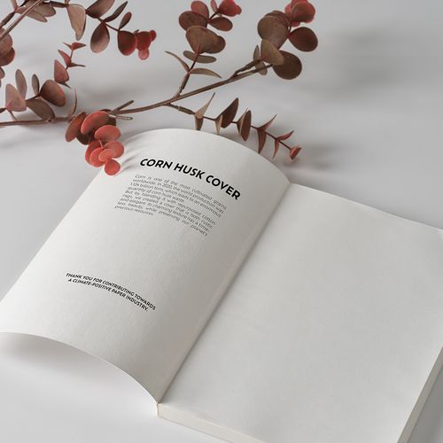 amarillo pastel Bloc Lewis A5; tapa de hoja de maíz. 196 págs. 80 gsm recicladas