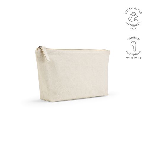 Trousse Cairo L. 3,9L en coton recyclé 320g, fermeture Zip