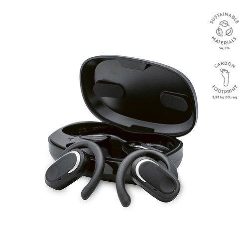 black Auricular AeroTunes; rABS,750 mAh. Autonomía:30 horas. Open Ear